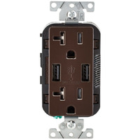 OUTLET 20AMP USB BROWN (Pack of 1)