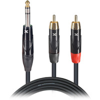 ProX XC-SYR05 5 Ft. Unbalanced 1/4" TRS-M to Dual RCA-M High Performance Audio Cable