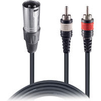 ProX XC-XMYRCA03 3' Ft Premium XLR Female to Dual RCA Splitter Duplicator Lead Y-Cable