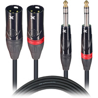 ProX XC-DSXM10 10 Ft. Balanced Dual 1/4" TRS-M to Dual XLR3-M High Performance Audio Cable