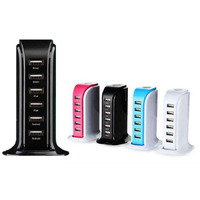 Smart Power 6 USB Colorful Tower for Every Desk at Home or Office charge any Gadget(D0102HE6K37.)
