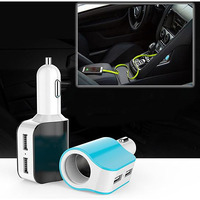 Dual USB car charger with access to cigarette Lighter Port(D0102HEYJAU)