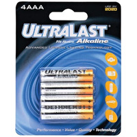 ULTRALAST ULA4AAA ULA4AAA AAA Alkaline Batteries, 4 pk, Multicolor