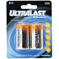 ULTRALAST ULA2C ULA2C C Alkaline Batteries, 2 pk, Multicolor