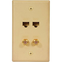 FACEPLATE IDC 2 DATA and 2 F TYPE IVORY