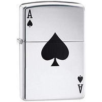 Zippo Windproof Lighter Simple Spade Design High Polish Chrome