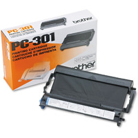 PCI Brand Brother PC301PC New Compatible Replacement For Brother PC301 Black Thermal Printer Ribbon 250 Page Yield