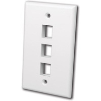 MultiMedia Keystone Wall Plate 3 Port White