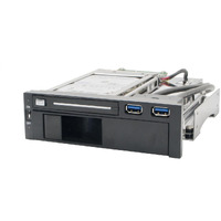 5.25" Bay Drive Tray Less Mobile Rack for 3.5" and 2.5" SATA III HDD with extra 2 port USB 3.0, Plastic Panel