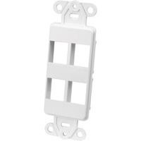 Decora Keystone Wall Plate 4 Port White