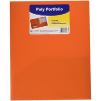 C-Line Poly Portfolio Folders, Letter, 2-Pocket, Orange, Pack of 25