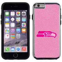 Seattle Seahawks Phone Case Pink Football Pebble Grain Feel iPhone 6 CO