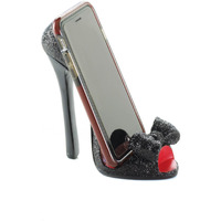 BLACK BOW SHOE PHONE HOLDER