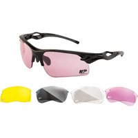 M&P Harrier Shooting Glasses Interchangeable Lens Smoke Mirrored Clear Vermillion Amber