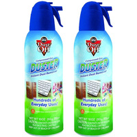 DUST-OFF(R) Compressed Gas Duster, 2 pk, 8.50 Inch x 5.00 Inch x 2.60 Inch, Clear