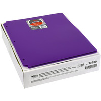 C-Line Poly Folder, 3-Hole Punch, Letter, 2-Pocket, Purple, Pack of 25