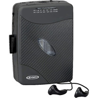 JENSEN SCR-75 BLACK STEREO CASSETTE PLAYER WITH AM/FM RADIO.