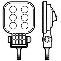 LED WK LGT SQR PED MNT HARDWIRED W/