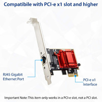 PCI-Express 2.1 x1 1-Port 1000Mbps (Gigabit) Ethernet Controller Card, High-Performing Design Supporting PCI Express Gen 2.1 2.5 GT/s, PXE Network Boot Support, Intel I210 Chipset, with Low Profile Bracket.