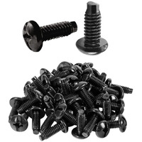 Cmple - Mounting Screws 10-32 x 0.5inch Rack, Pan Head Phillips Screw, Pilot Point Screws for Rack Mount Server Shelves, Black Oxide Finish - Bag of 25