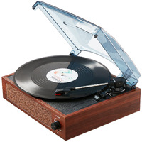 VEVOR Vinyl Record Player, 3-Speed, Belt Driven Turntable Player with Built-in 10W Stereo Speakers Magnetic Cartridge, Support 33/45/78 RPM Bluetooth Aux in RCA Output, for 7/10 /12 in Vinyl Records