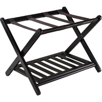 Reese Luggage Rack with Shelf, Espresso