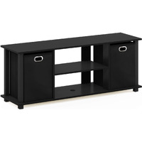 Furinno 13054BK/BK Econ Entertainment Center w/Storage Bins, Black