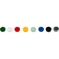 Super Magnets, 3/4" Diameter, Assorted Colors, Red, Green, Yellow, Blue, Black, Pack of 10