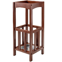 Rex Umbrella Stand with Metal Tray, Walnut