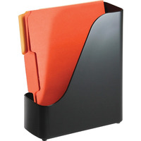Officemate Open Top Magazine File - Black - Plastic - 1 Each