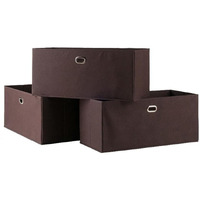 Torino 3-Pc Foldable Fabric Basket Set, Large, Chocolate