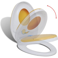 vidaXL White & Yellow Soft-close Toilet Seat Adults/Children