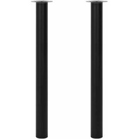 vidaXL 2 Telescopic Table Legs Black 28"-43.3"