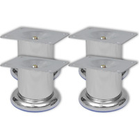 vidaXL 4 Round Sofa Legs Chrome 2.4"