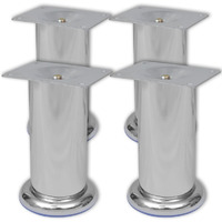 vidaXL 4 Round Sofa Legs Chrome 4.7"