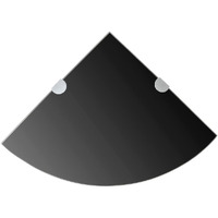 vidaXL Corner Shelf with Chrome Supports Glass Black 9.8"x9.8"