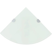 vidaXL Corner Shelf with Chrome Supports Glass White 13.8"x13.8"
