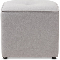 Baxton Studio Corinne Modern and Contemporary Light Grey Fabric Upholstered Ottoman