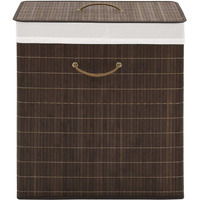vidaXL Bamboo Laundry Bin Rectangular Dark Brown