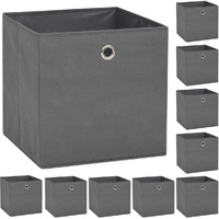 vidaXL Storage Boxes 10 pcs Non-woven Fabric 12.6"x12.6"x12.6" Gray