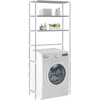 vidaXL 3-Tier Storage Rack over Laundry Machine Silver 27.2"x11"x66.5"
