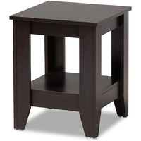 Baxton Studio Audra Modern and Contemporary Dark Brown Finished Wood End Table