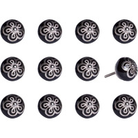 1.5" X 1.5" X 1.5" Ceramic Metal Multicolor 12 Pack Knob