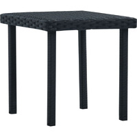 vidaXL Patio Tea Table Black 15.7"x15.7"x15.7" Poly Rattan