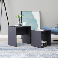vidaXL Coffee Table Set Gray 18.9"x11.8"x17.7" Engineered Wood