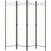 vidaXL 4-Panel Room Divider Cream White 63"x70.9"