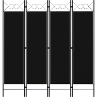 vidaXL 4-Panel Room Divider Black 63"x70.9"