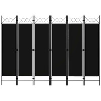 vidaXL 6-Panel Room Divider Black 94.5"x70.9"