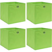 vidaXL Storage Boxes 4 pcs Green 12.6"x12.6"x12.6" Fabric