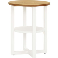 vidaXL Lamp Table 15.7"x19.7" Solid Oak Wood